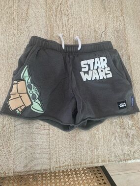 Star Wars Gray Kids Shorts with Grogu Graphic